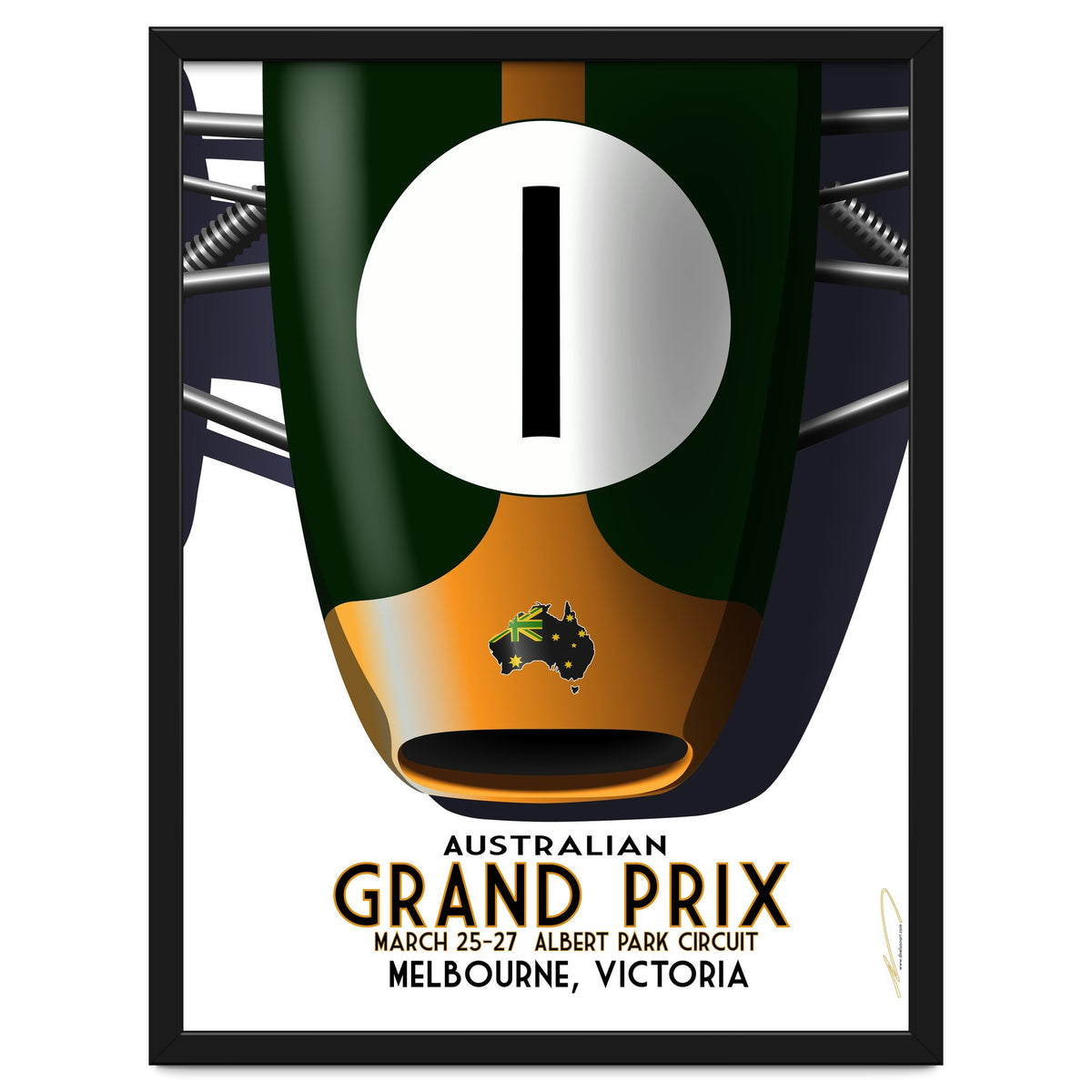 Australian Grand Prix Art Deco poster