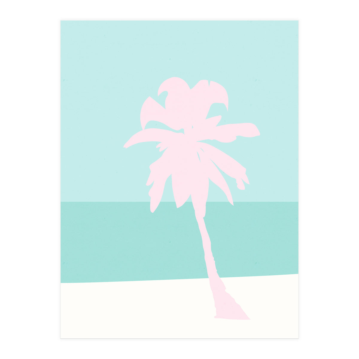 Minimal Palm Tree - Turquoise Coast (Print Only)