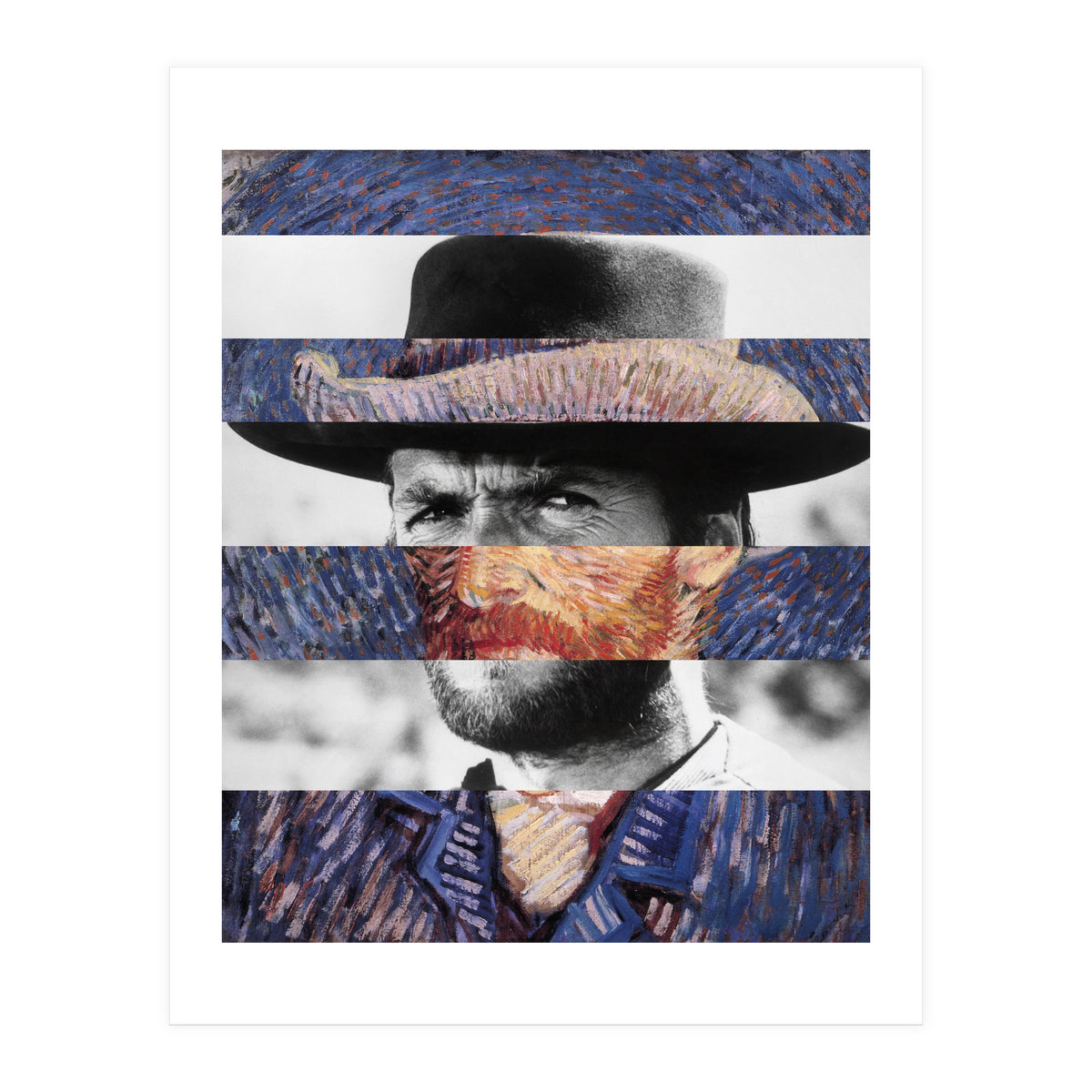 Van Gogh's Self Portrait & Clint Eastwood (Print Only)
