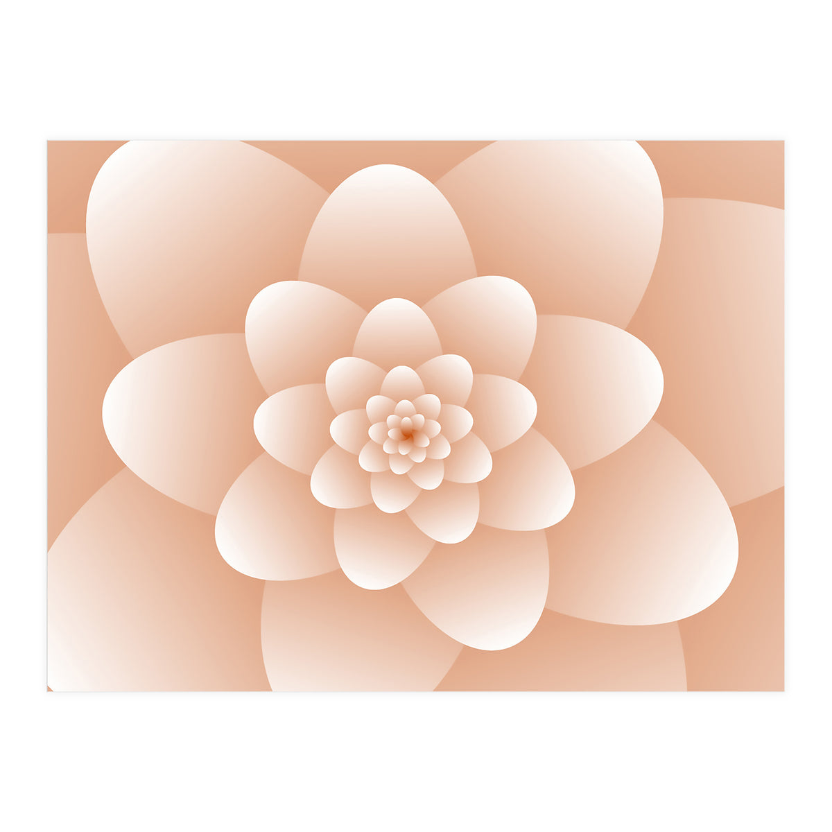 3d Abstract Orange Floral Spiral (Print Only)