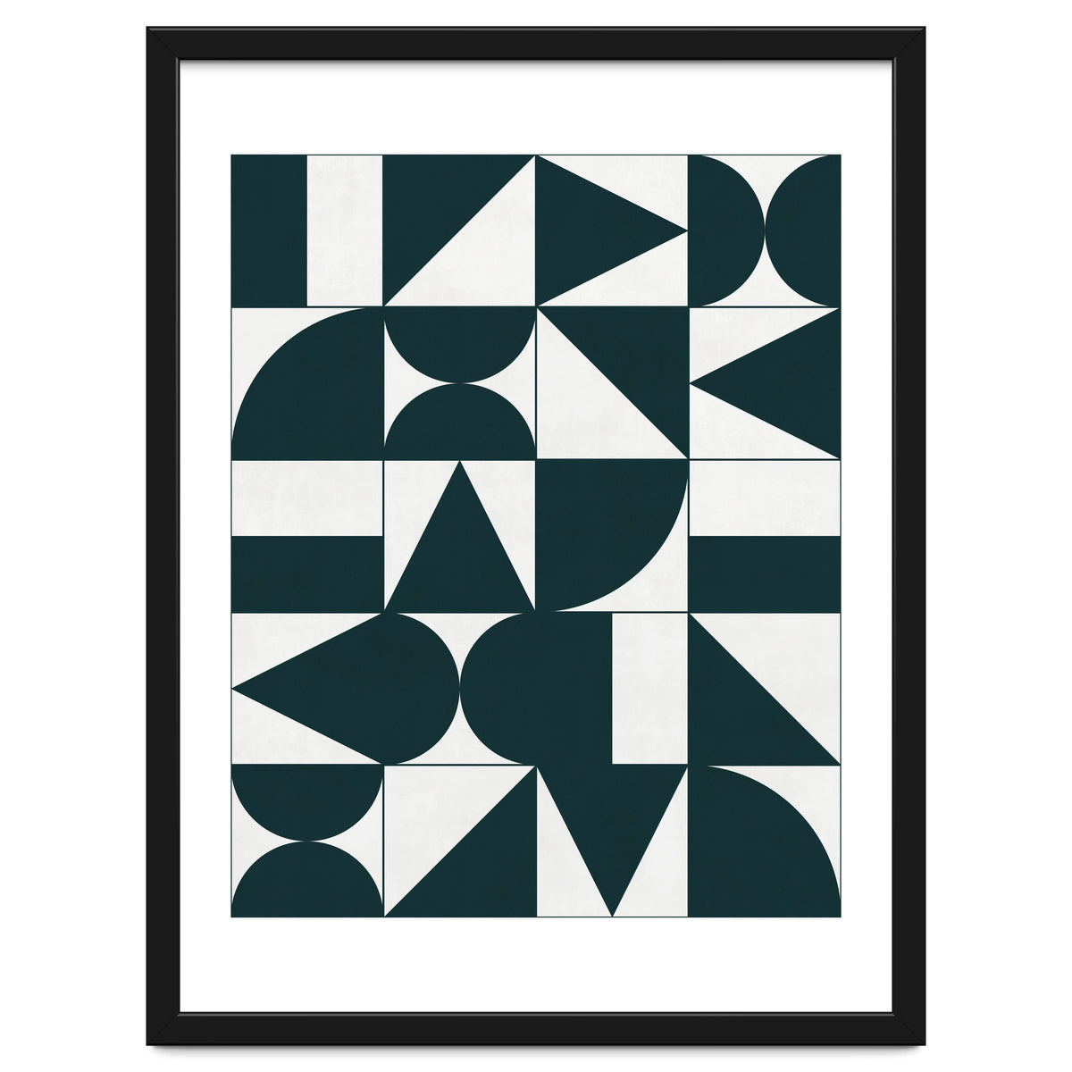 My Favorite Geometric Patterns No.17 - Green Tinted Navy Blue