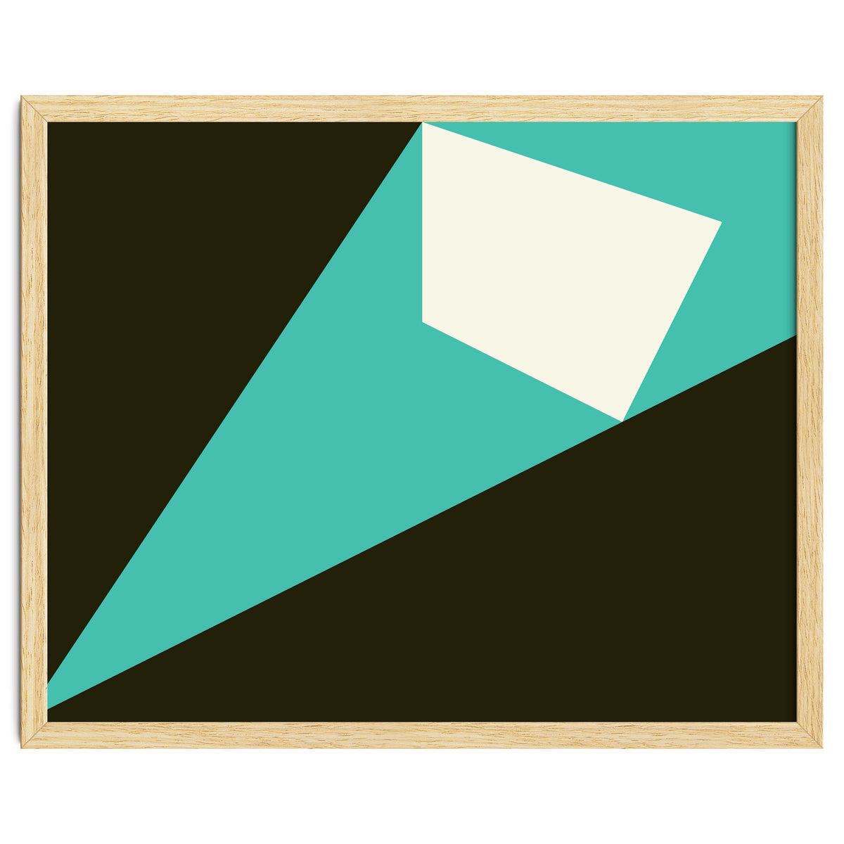Geometric Shapes No. 72 - turquoise, white & black