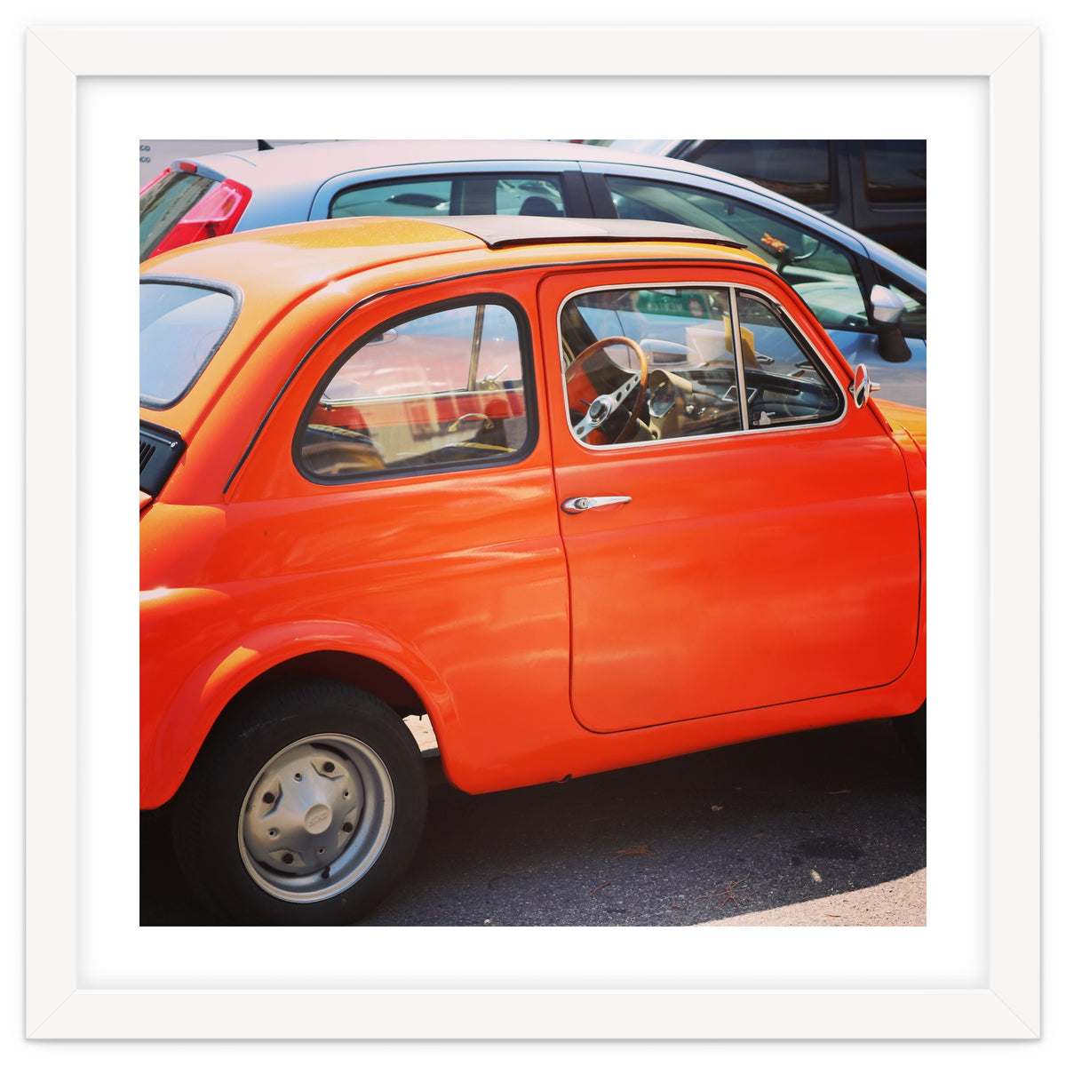 Classic orange Fiat 500