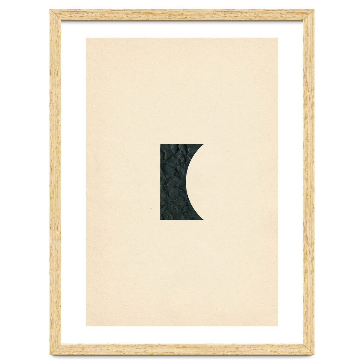 Cut black shape on beige