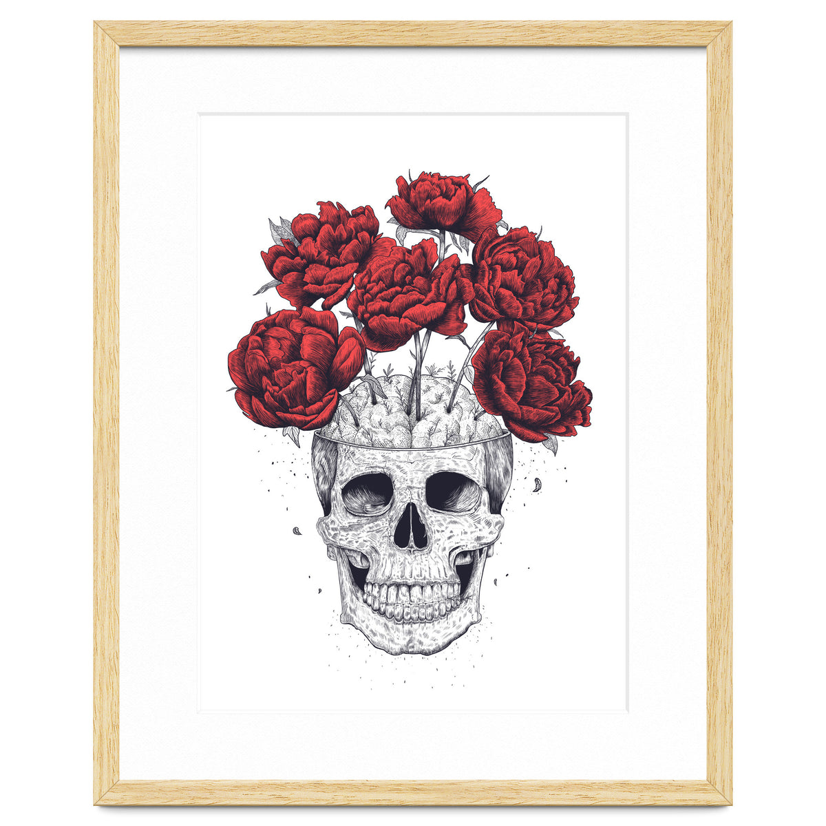 Skull With Peonies