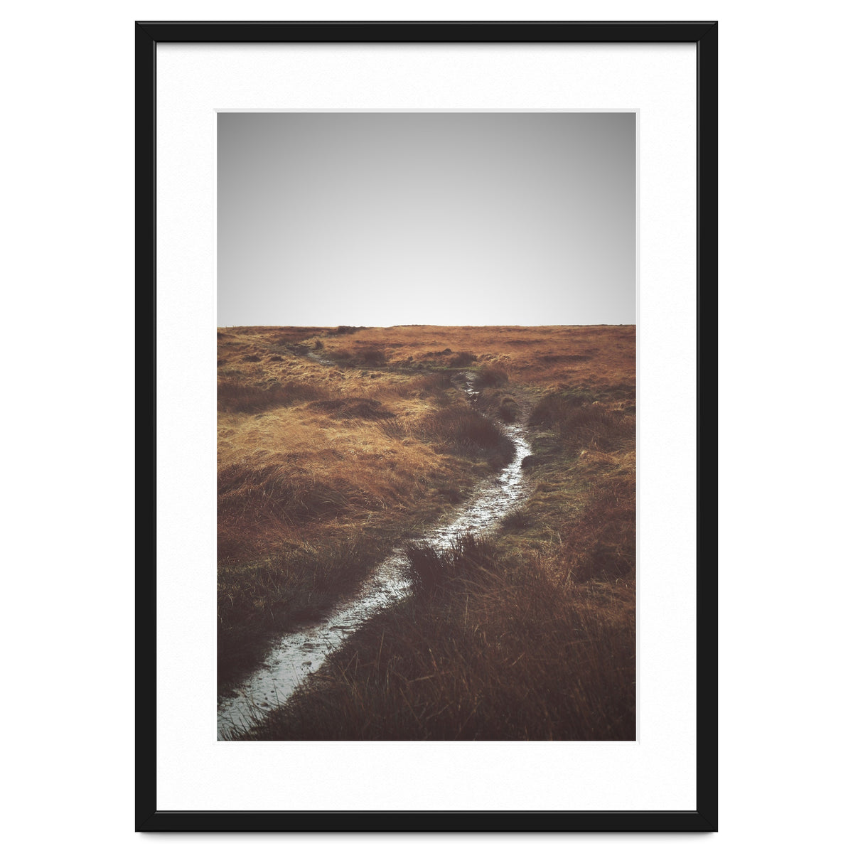 Bleak winter landscape of Saddleworth Moor