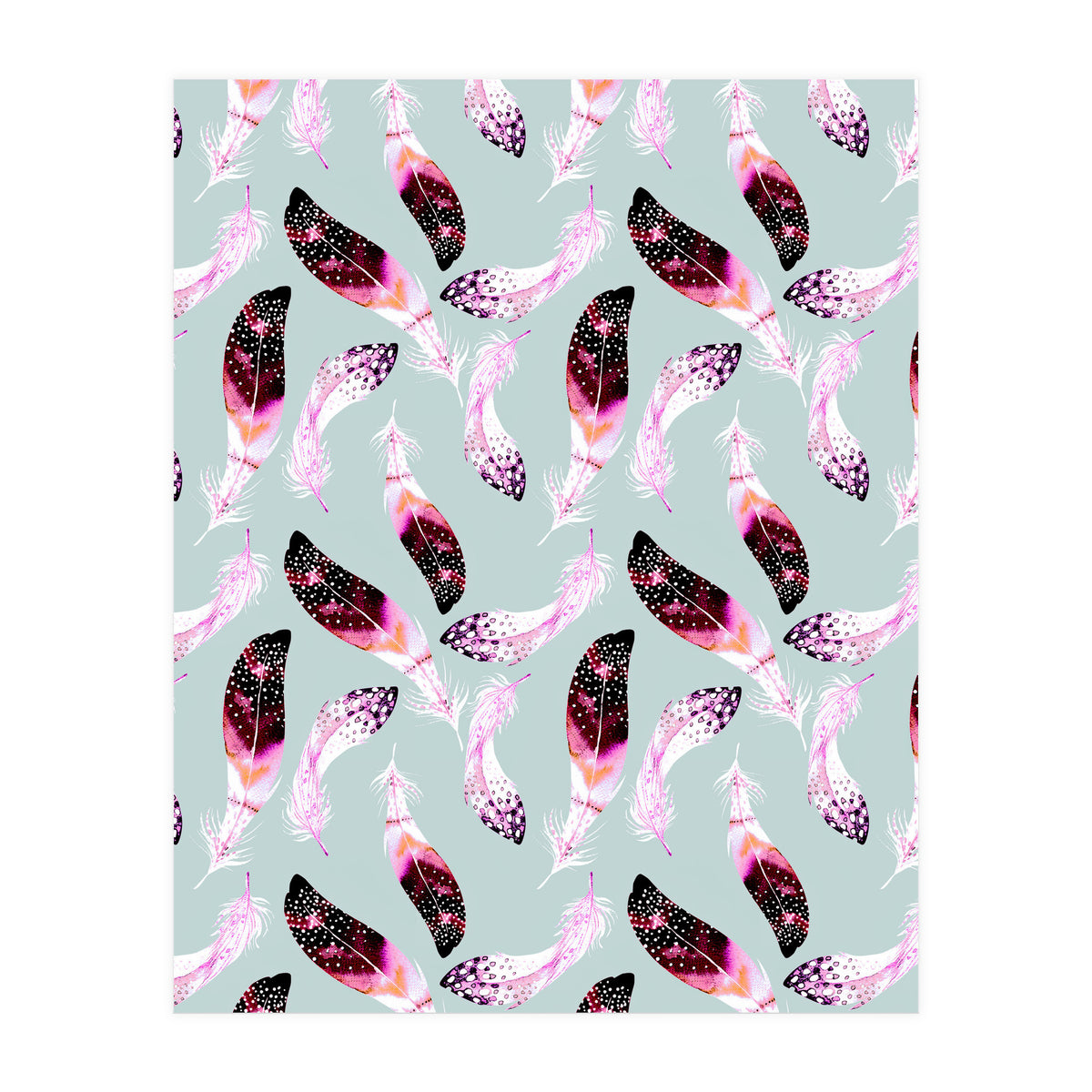 Bohemian pattern of feathers  (Print Only)