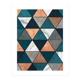 Copper, Marble and Concrete Triangles 2 with Blue (Print Only) thumbnail