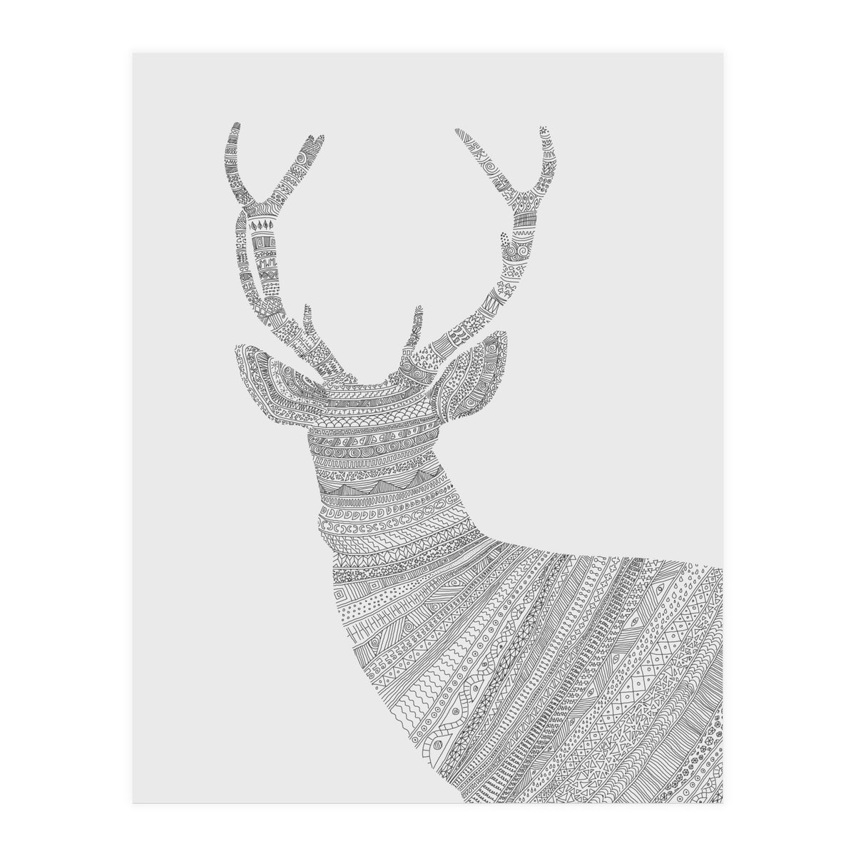 Stag Grey Poster (Print Only)