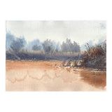 Landscape painting watercolor. Foggy (Print Only) thumbnail
