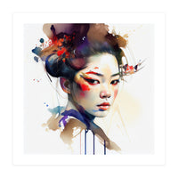 Watercolor Modern Geisha #1 (Print Only)
