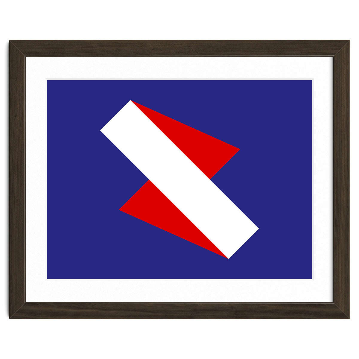 Geometric Shapes No. 68 - red & royal blue