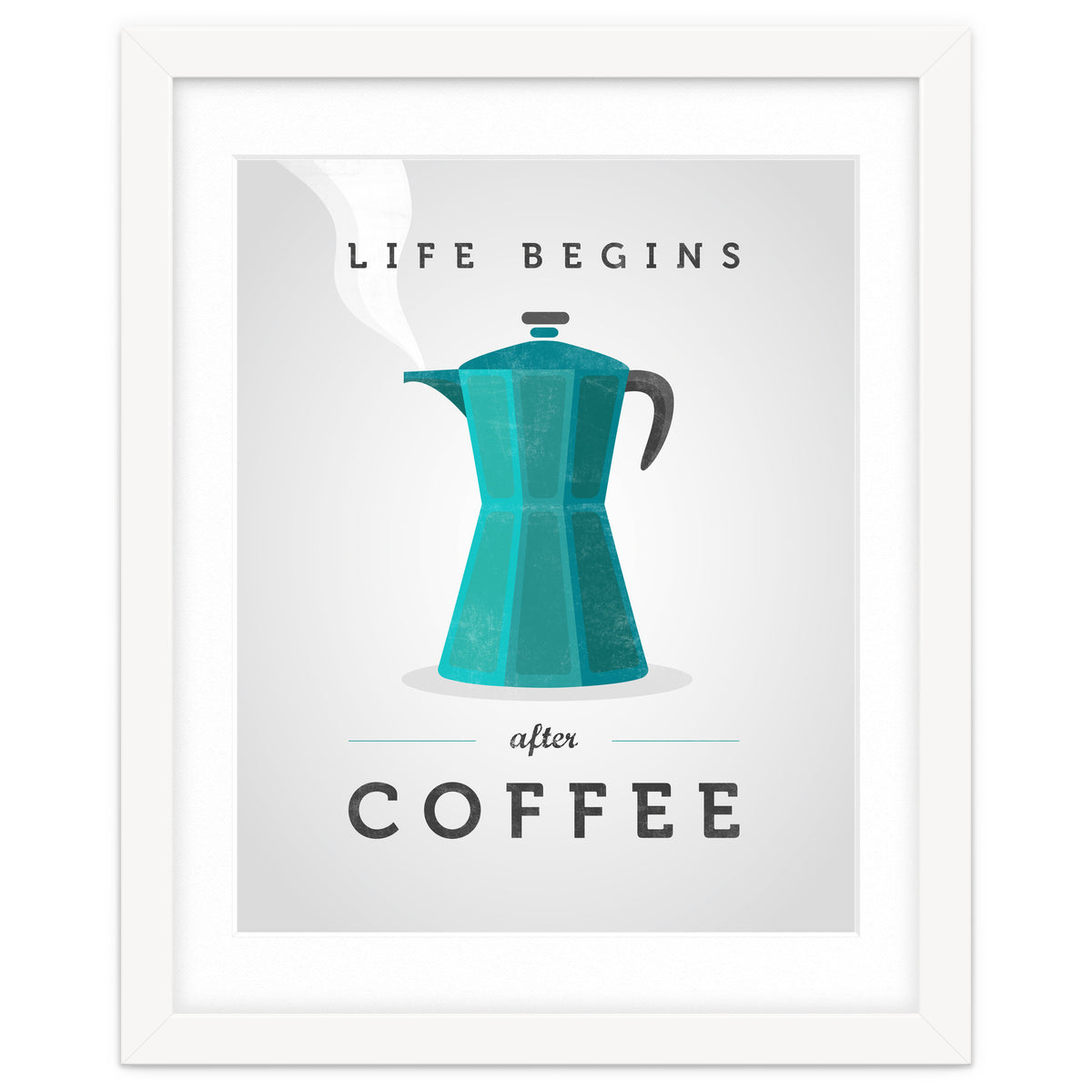 Life Begins After Coffee. Teal