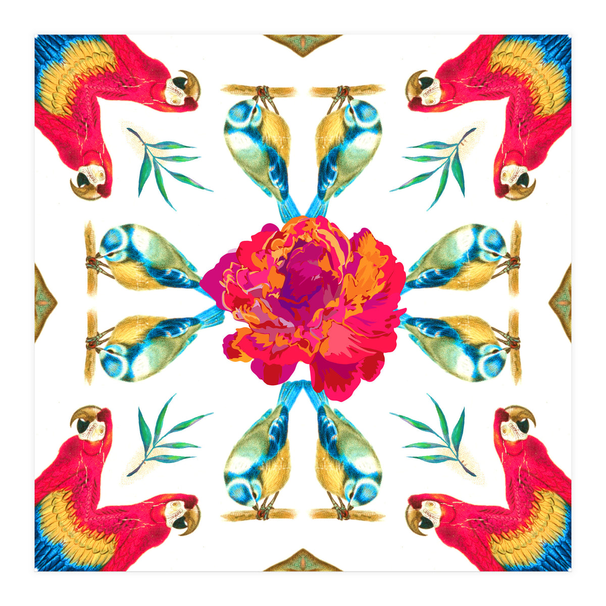 Tropical Scarlet Macaw Mandala (Print Only)