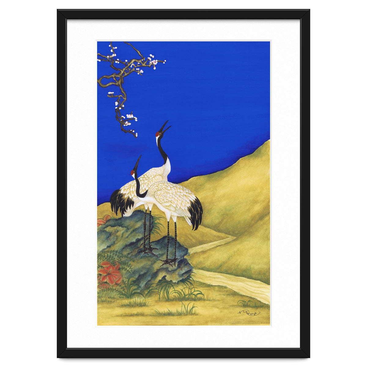 Cranes Under A Cobalt Sky 4