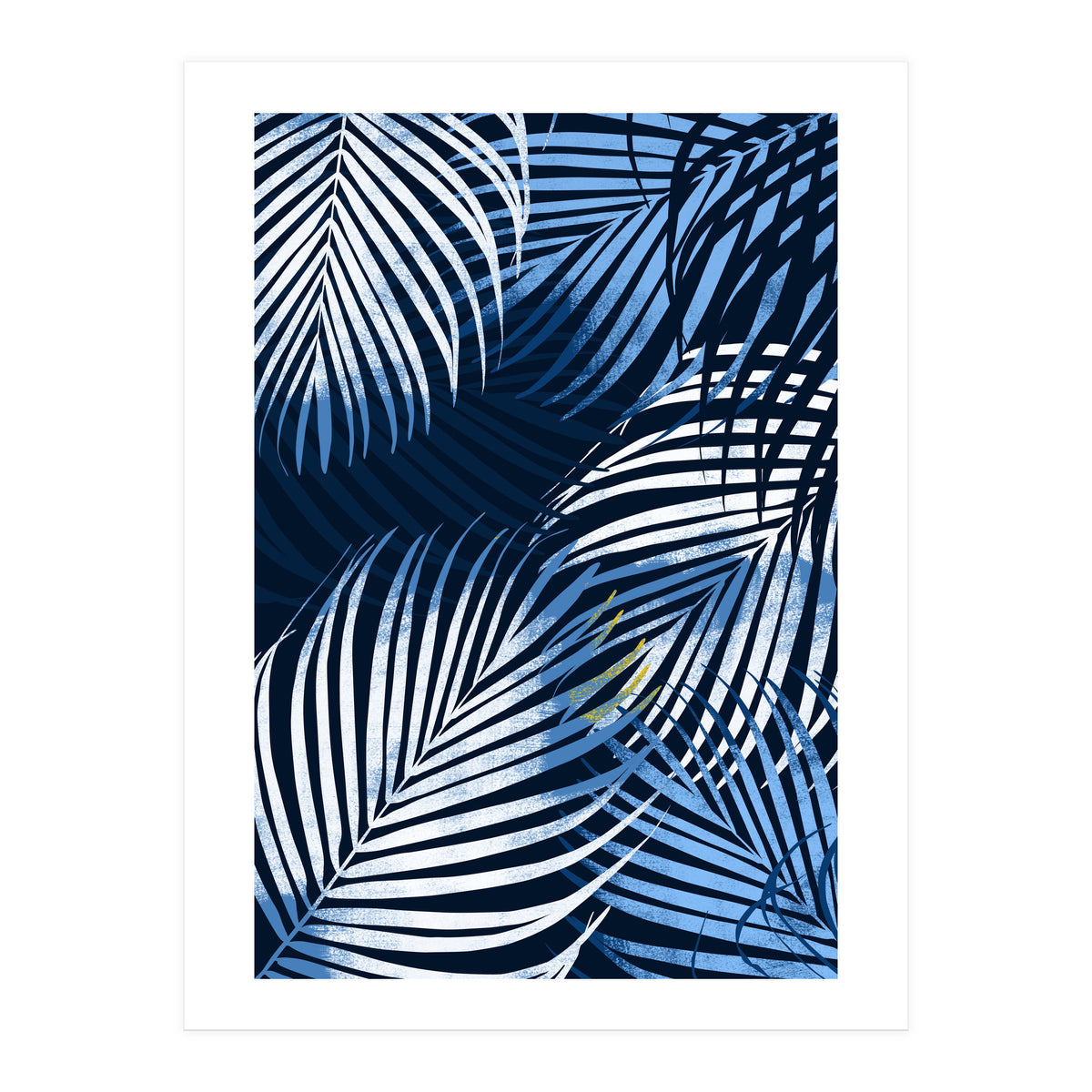 Palm Leaves Blue  (Print Only)