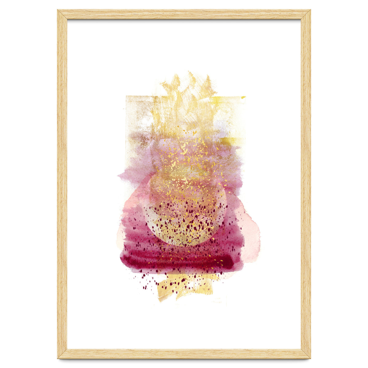 Abstract watercolour summer moon