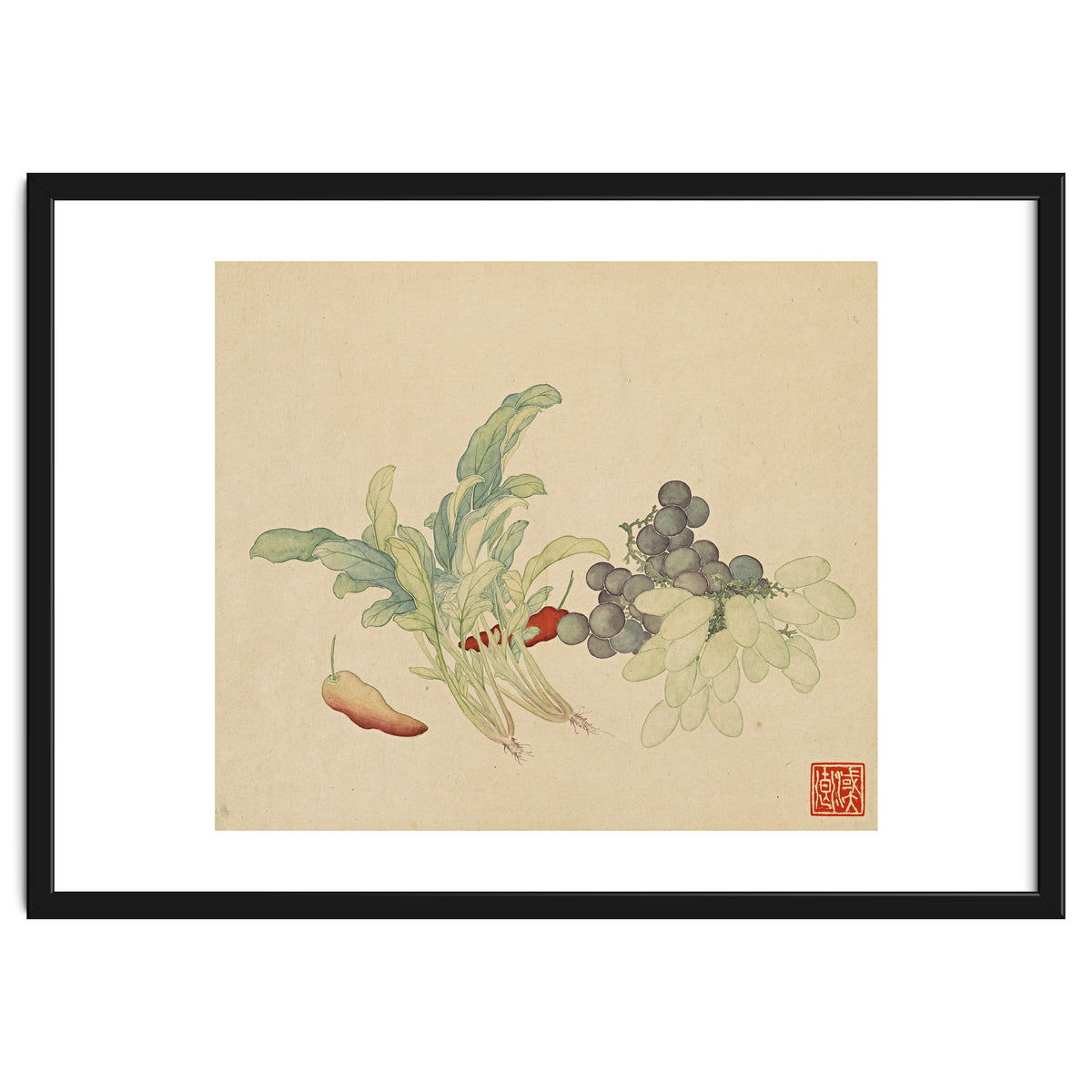 Wang Chengyu ~ Flowers And Vegetables, Vegetables, Fruits, Peppers, Millet Hot, Grapes, Spinach