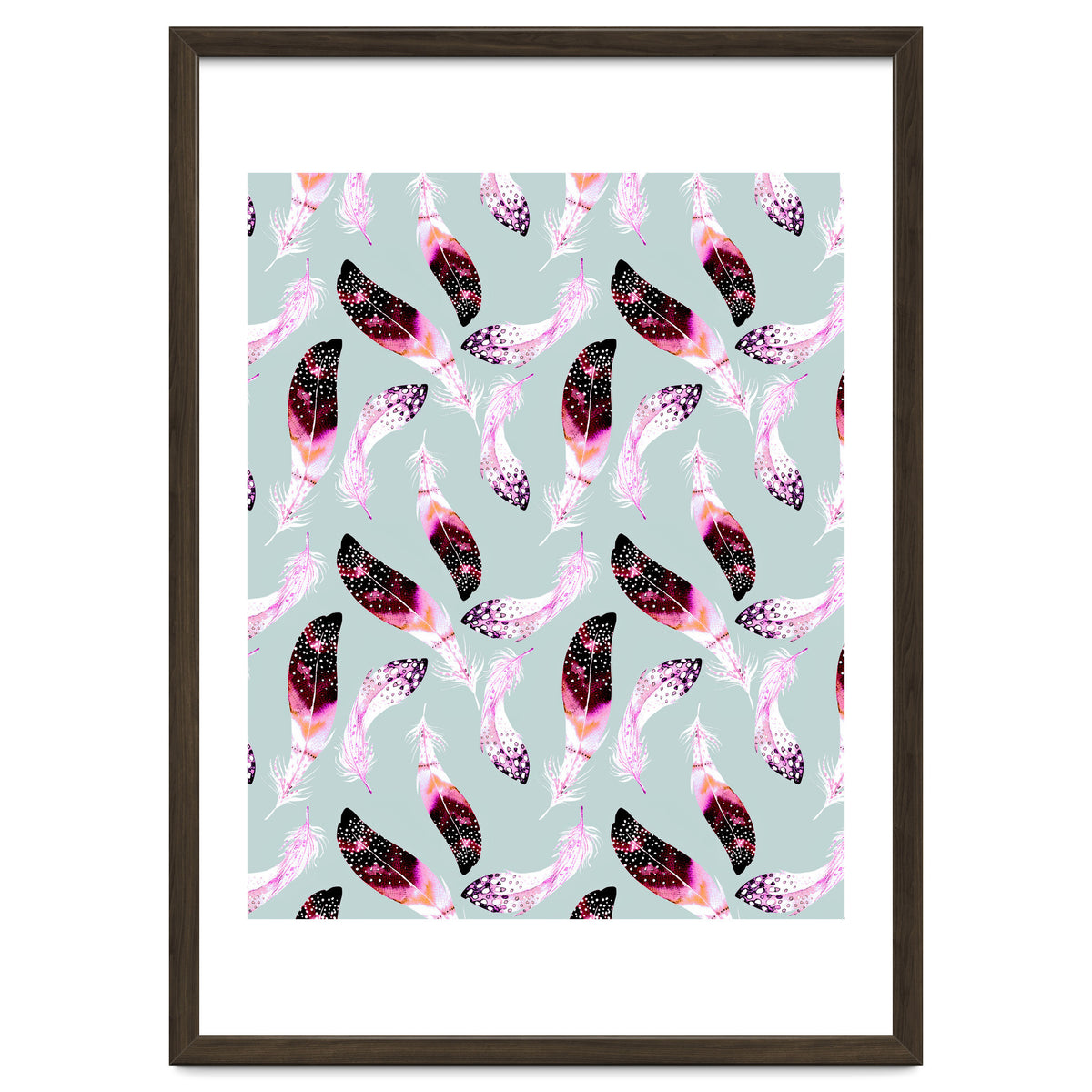 Bohemian pattern of feathers