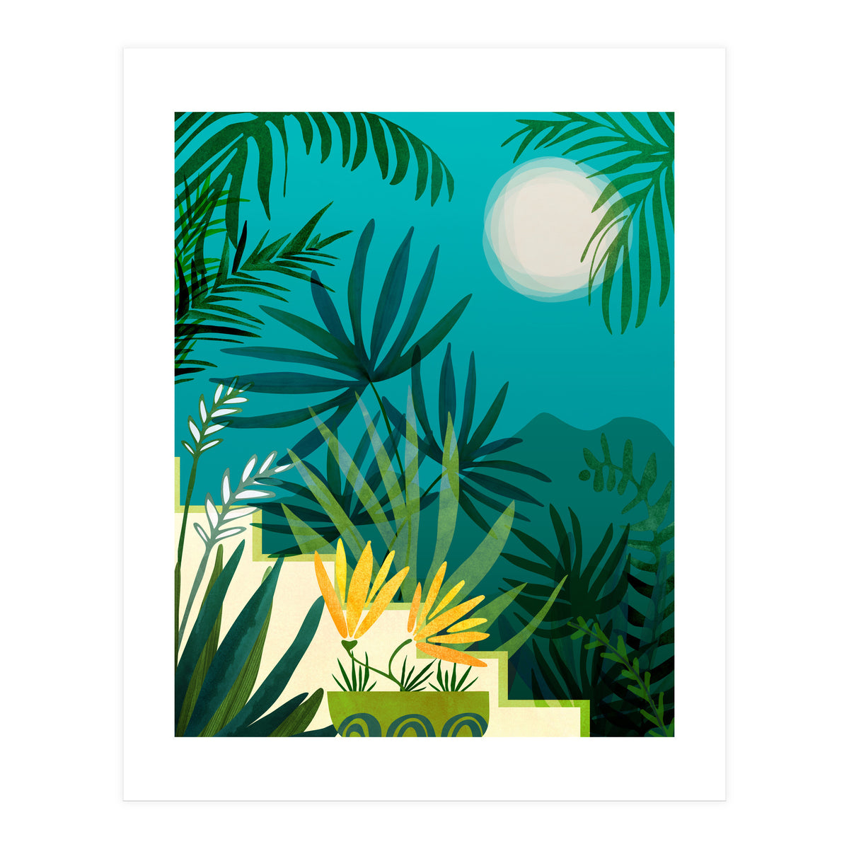 Rainforest With Moonlight (Print Only)