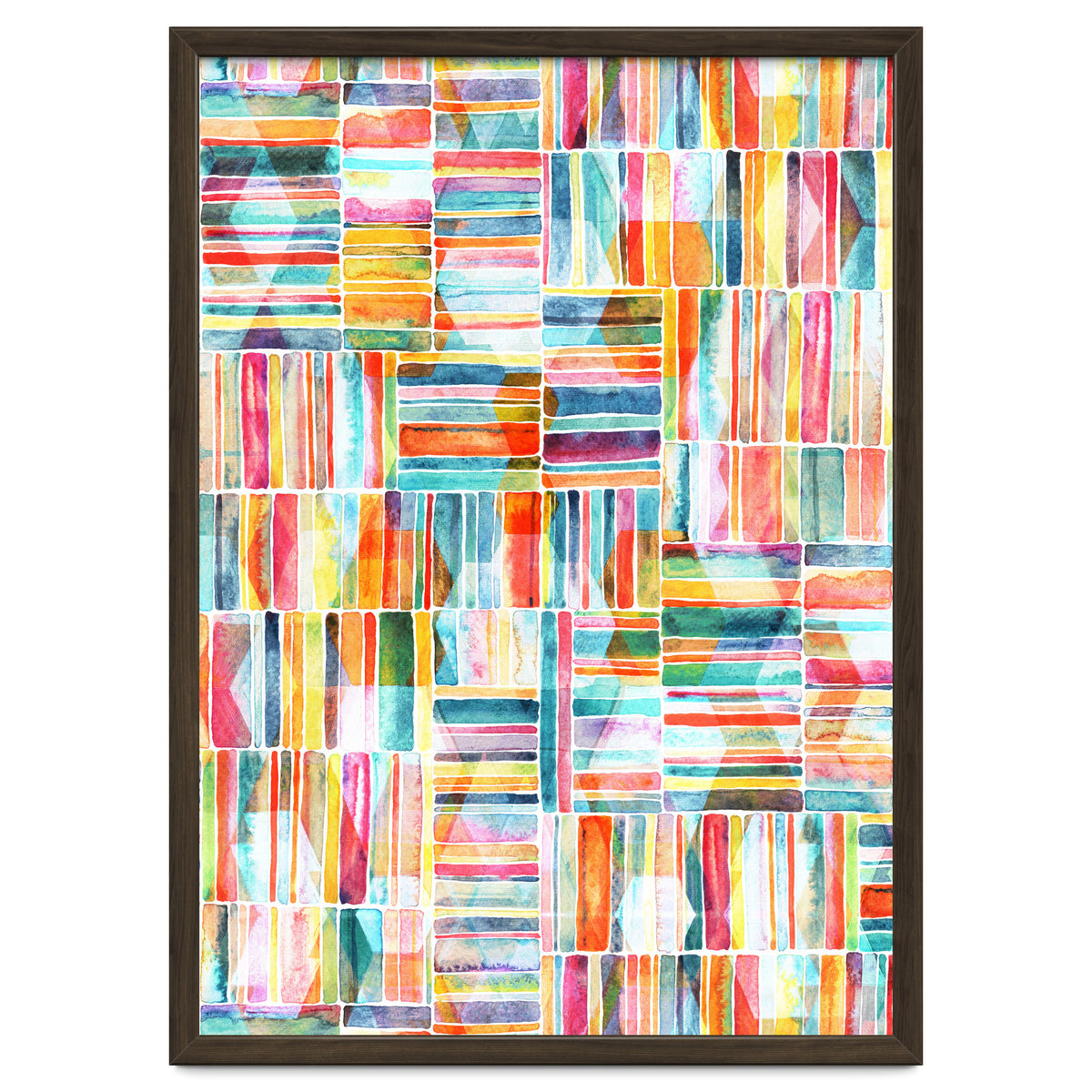Summer Pastel Geometric and Striped Abstract on white