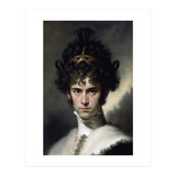 Curly Haired Man Moody Vintage Dark Painting  (Print Only) thumbnail
