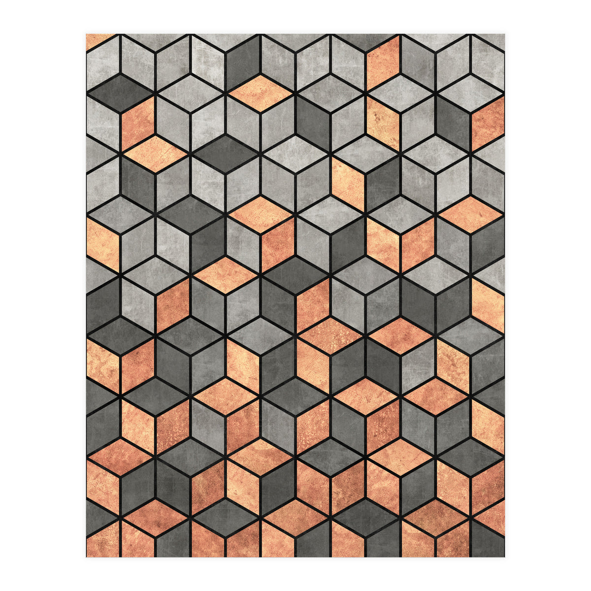 Concrete and Copper Cubes (Print Only)