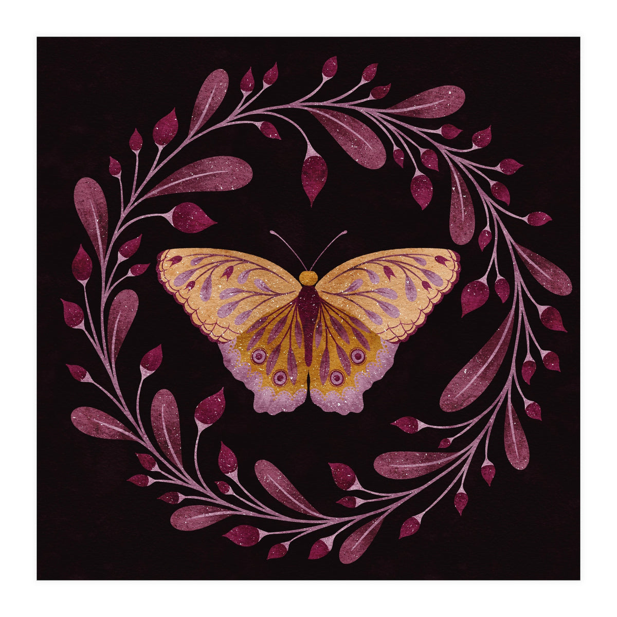 Butterfly Wreath (Print Only)