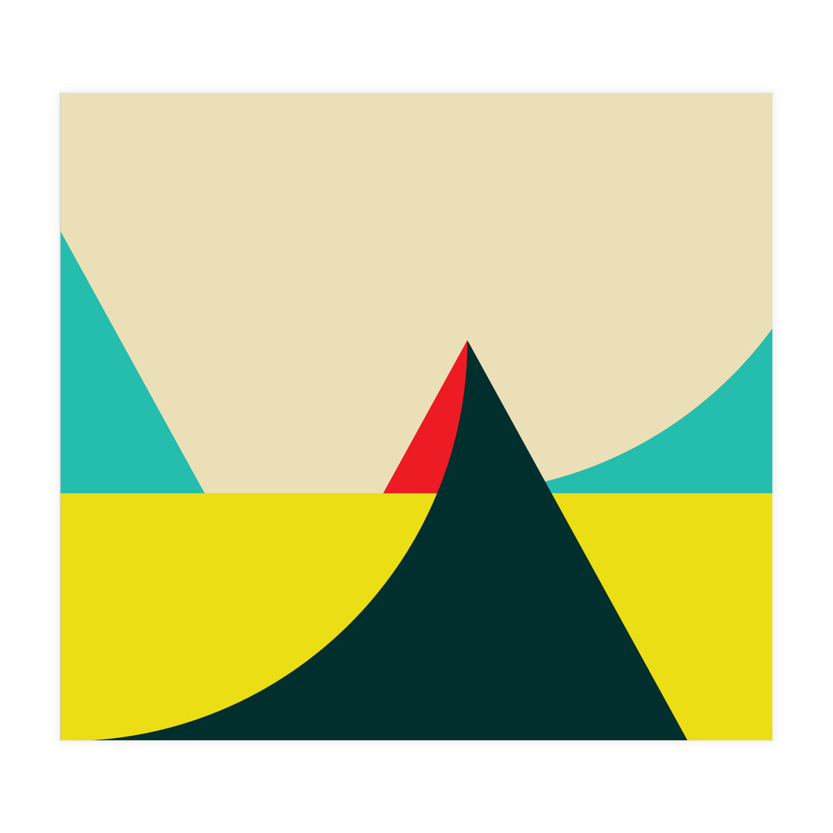 Geometric shapes No. 7 - yellow, turquoise, green & red (Print Only)