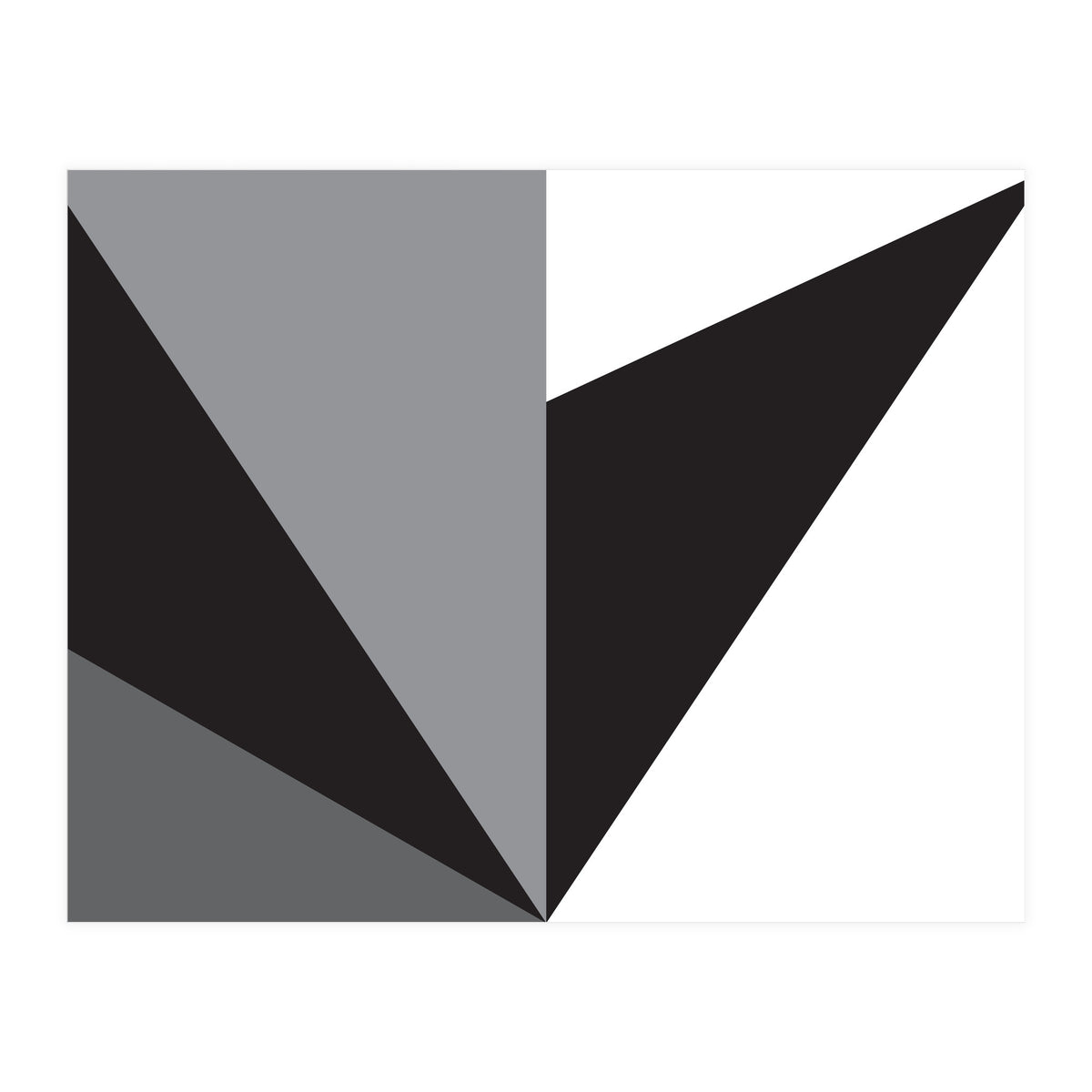 Geometric Shapes No. 76 - black, white & grey (Print Only)