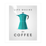 Life Begins After Coffee. Teal (Print Only) thumbnail