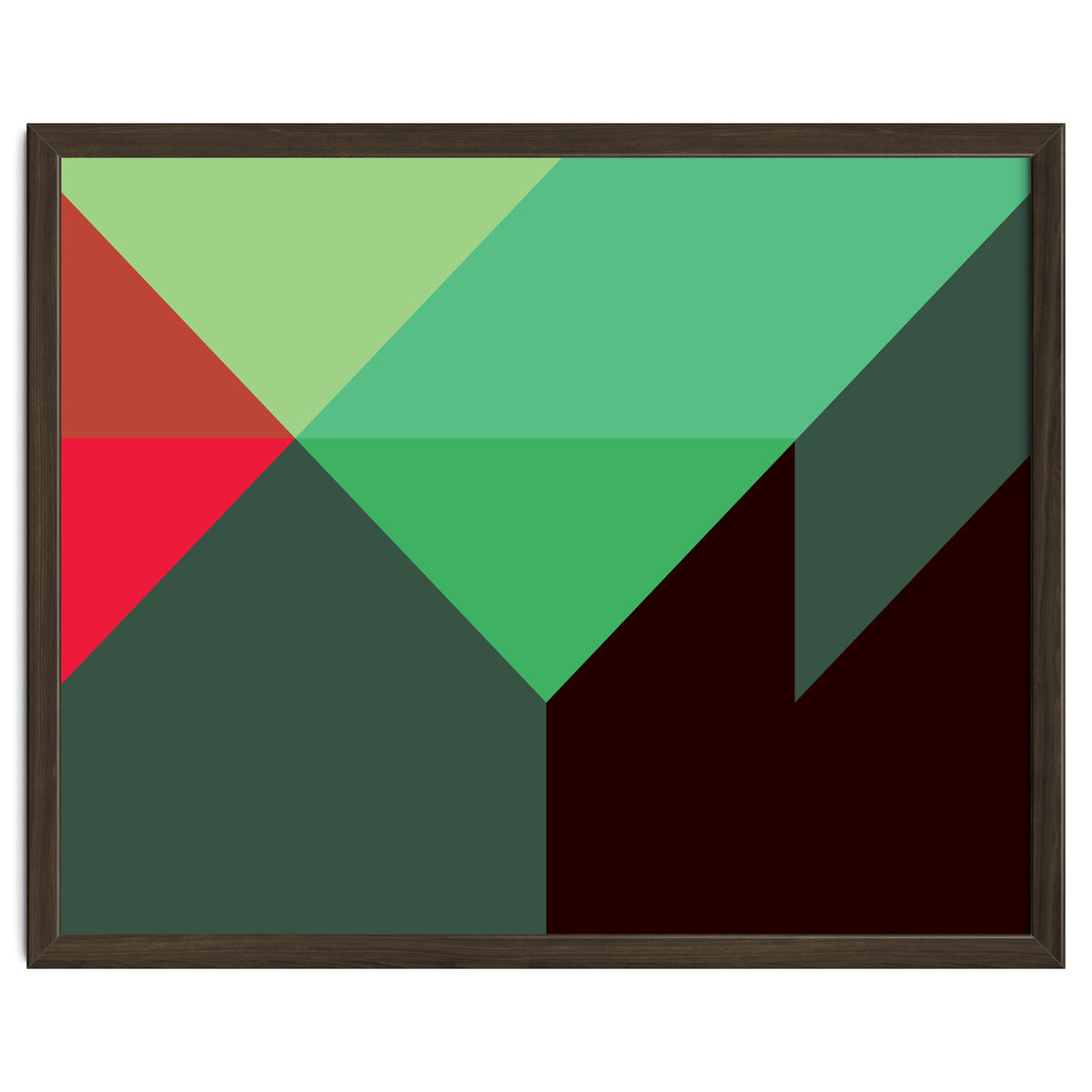 Geometric Shapes No. 30 - red, green & black