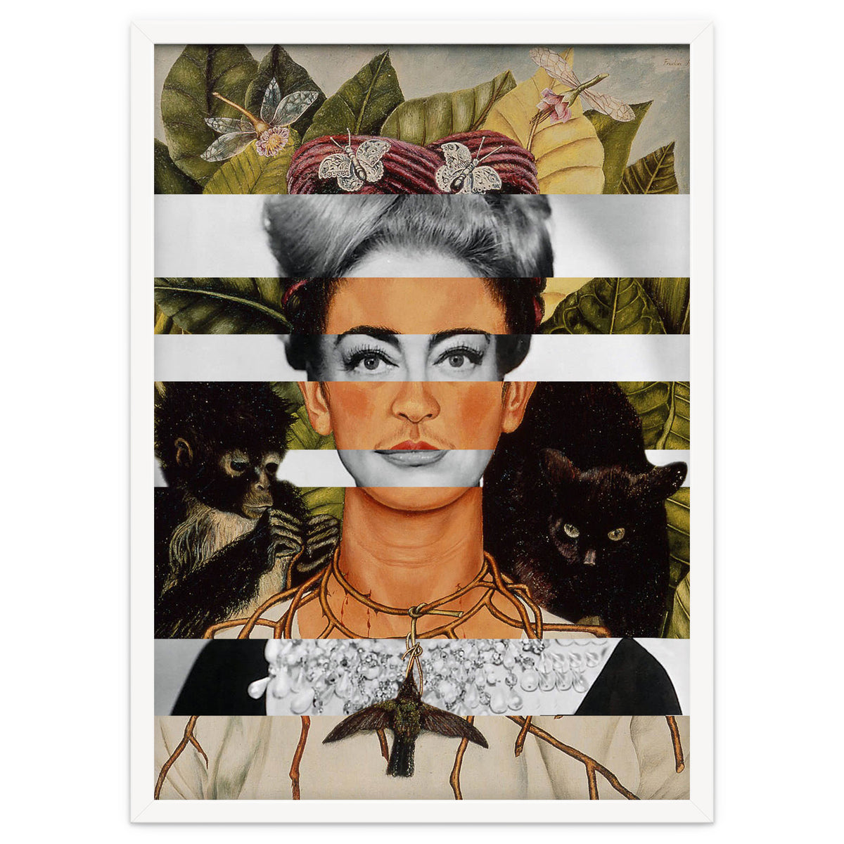 Frida Kahlo "Self Portrait with Thorn Necklace and Hummingbird" & Joan Crawford