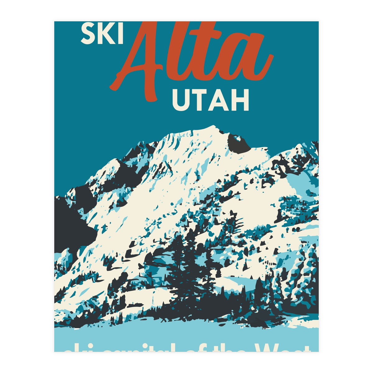 Ski Alta Utah vintage poster (Print Only)