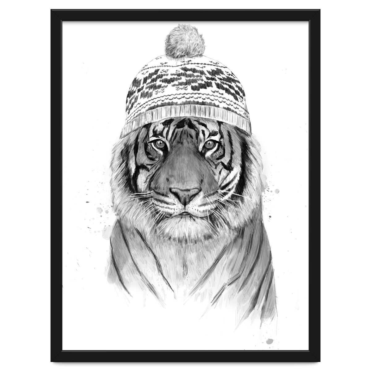Siberian tiger (bw)