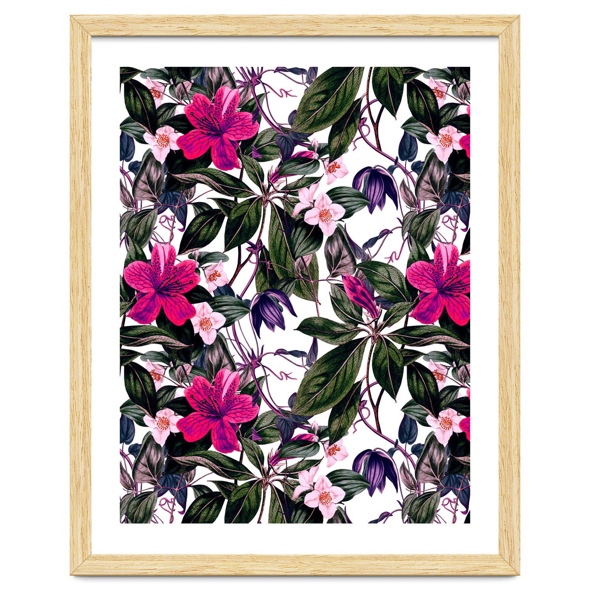 Pattern antique botanical flowers