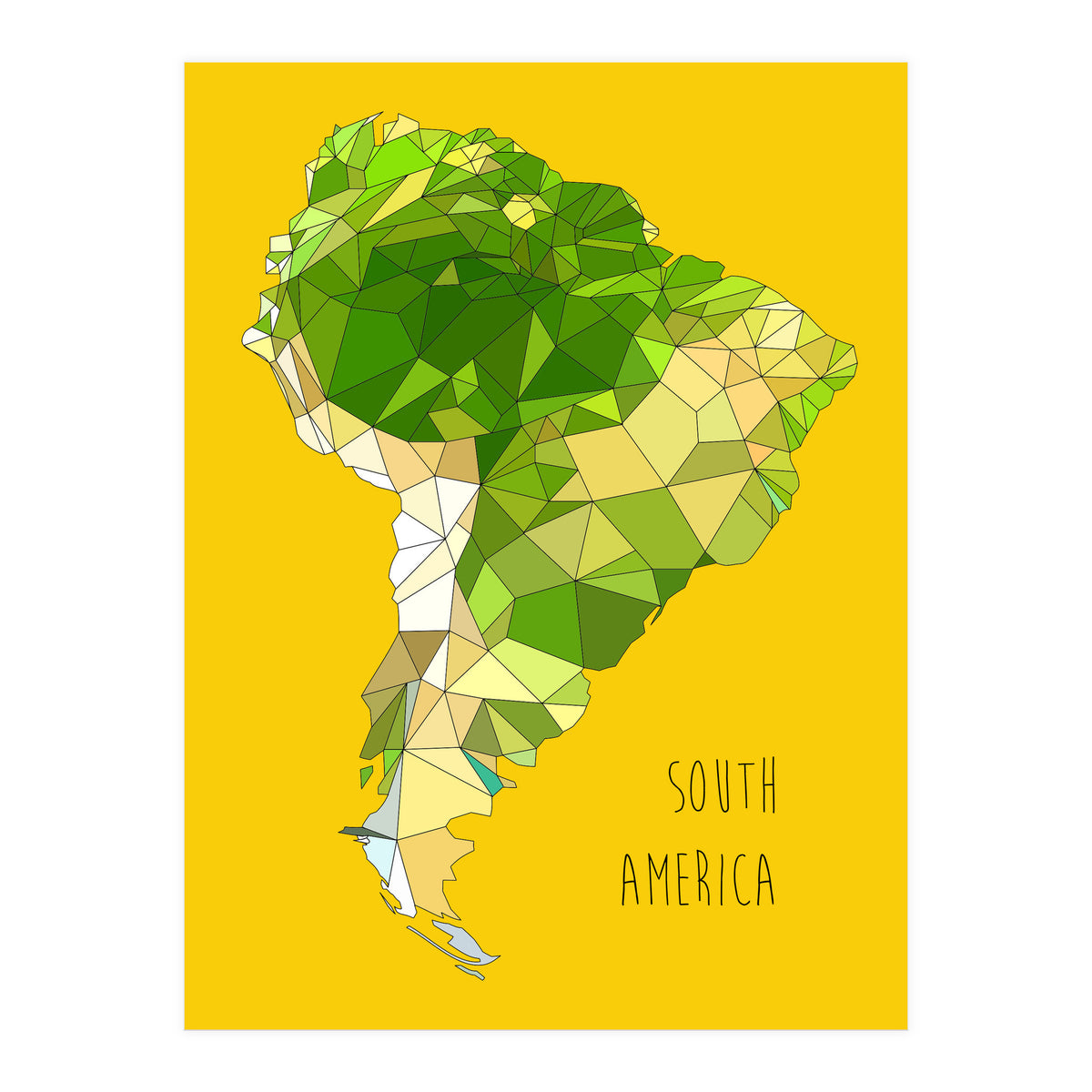 SOUTH AMERICA – Yellow (Print Only)