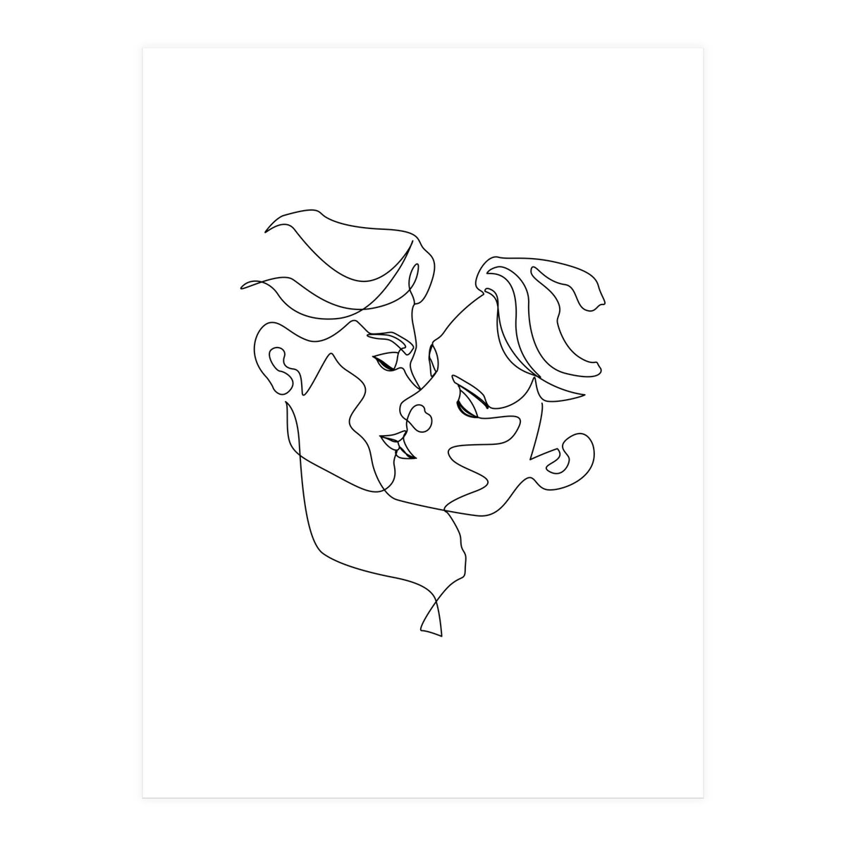 gay love line art-b (Print Only)