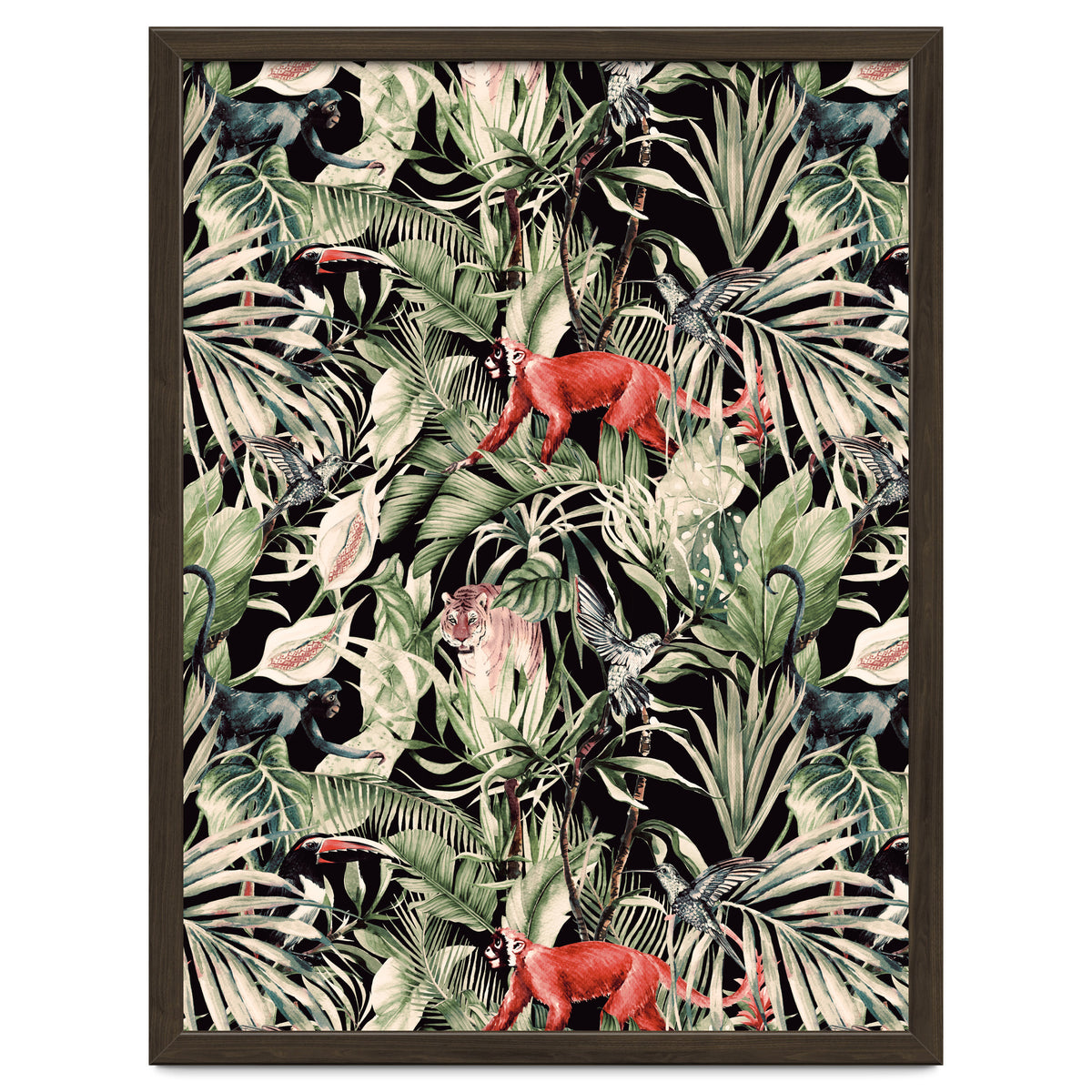 Animals In The Dark Of The Jungle