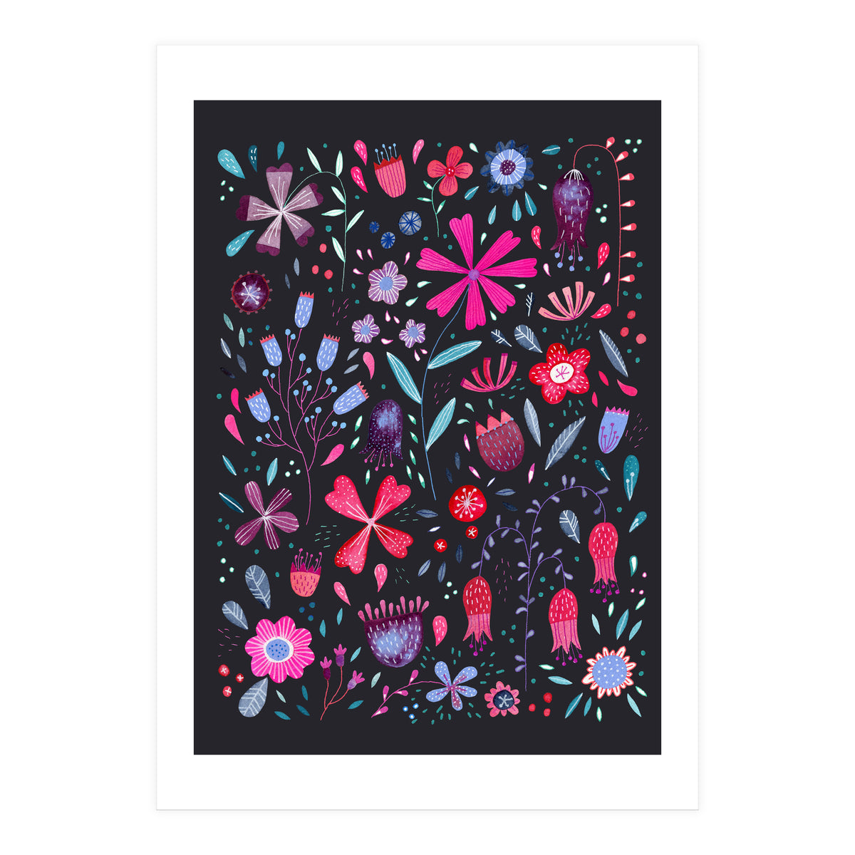 Kennigton Flowers Dark (Print Only)