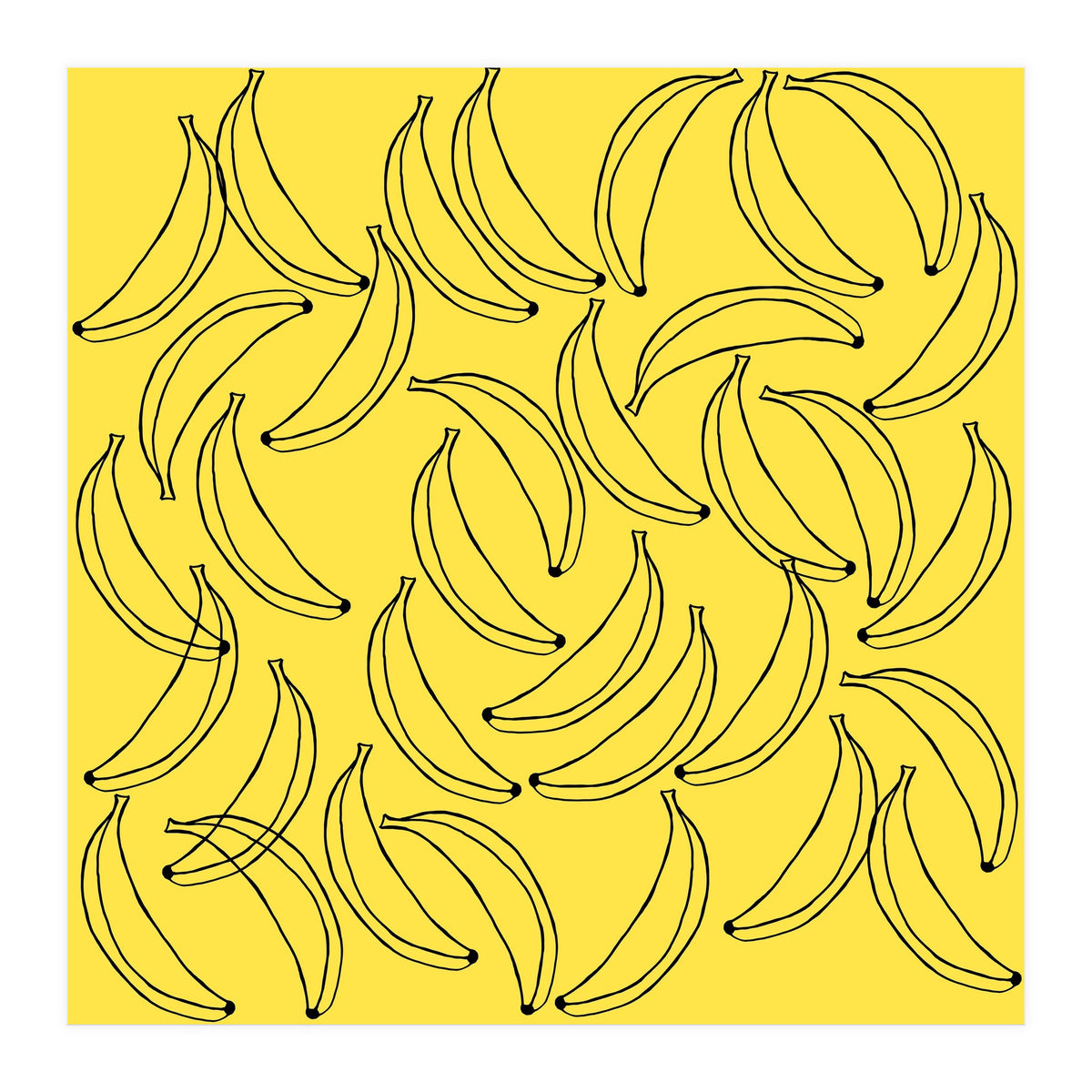 Bananas pattern on yellow background (Print Only)