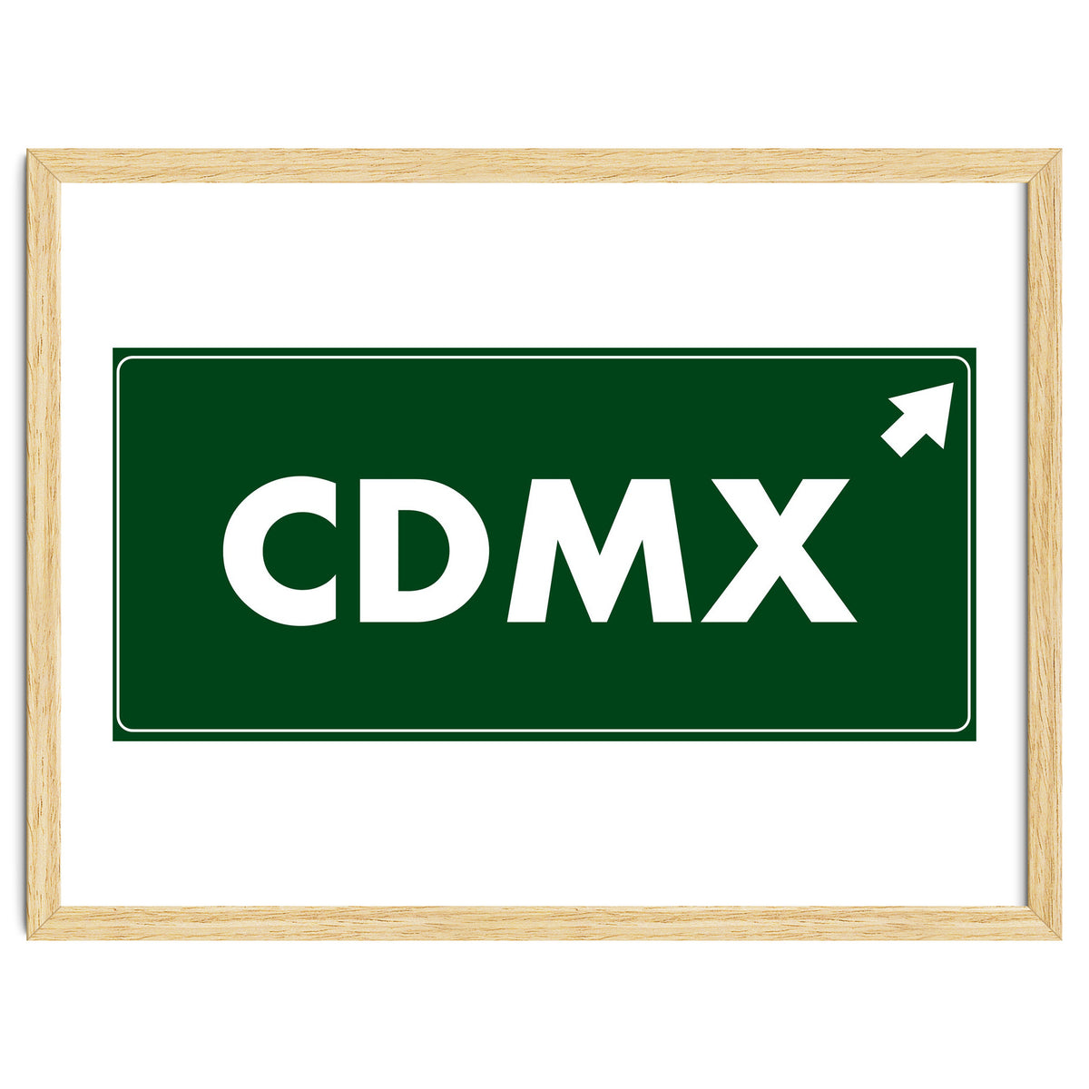 Let`s go to CDMX, Mexico! Green road sign