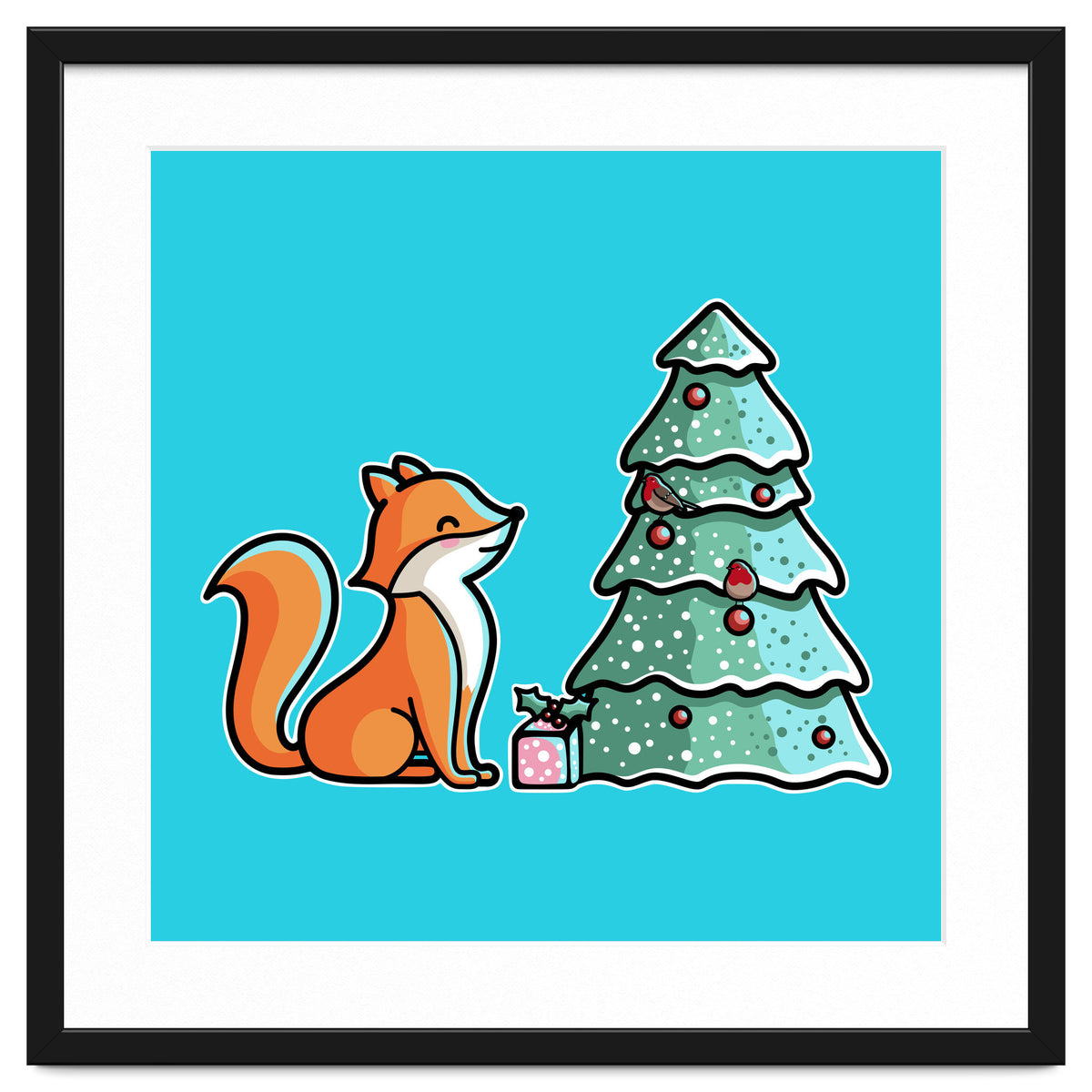 Cute Fox Christmas Tree
