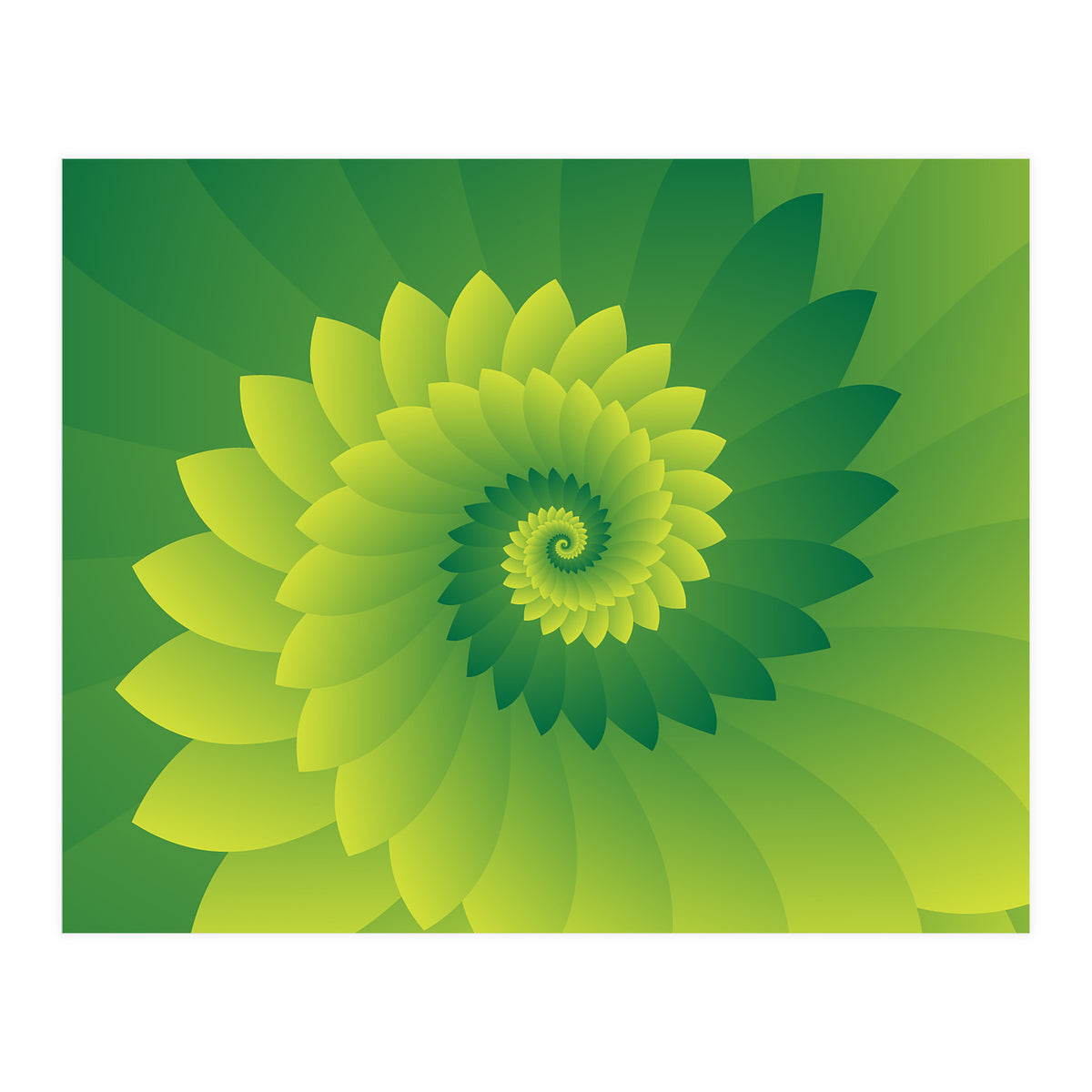 Abstract Digital GREEN FLORA 3D ART (Print Only)