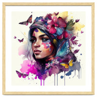 Watercolor Floral Arabian Woman #9