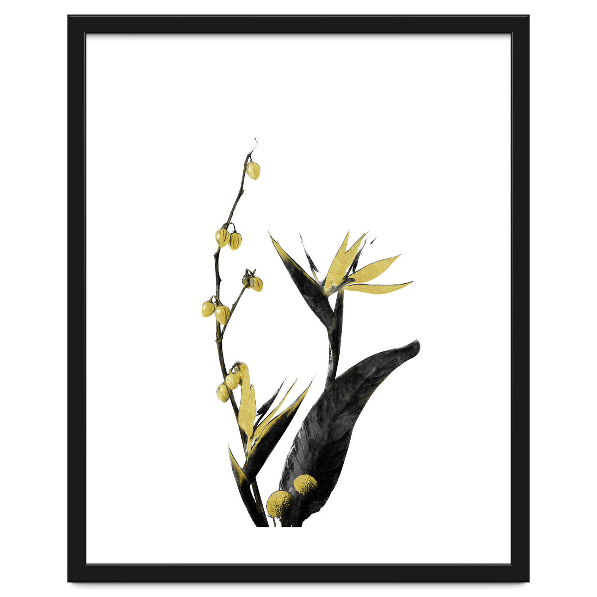 Flower Minimal Black And Gold 02