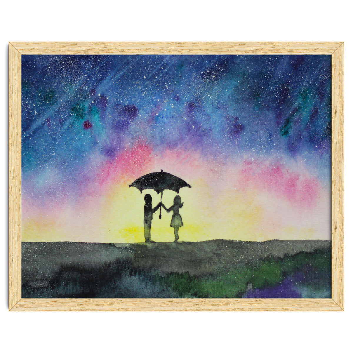 Under the star rain || watercolor