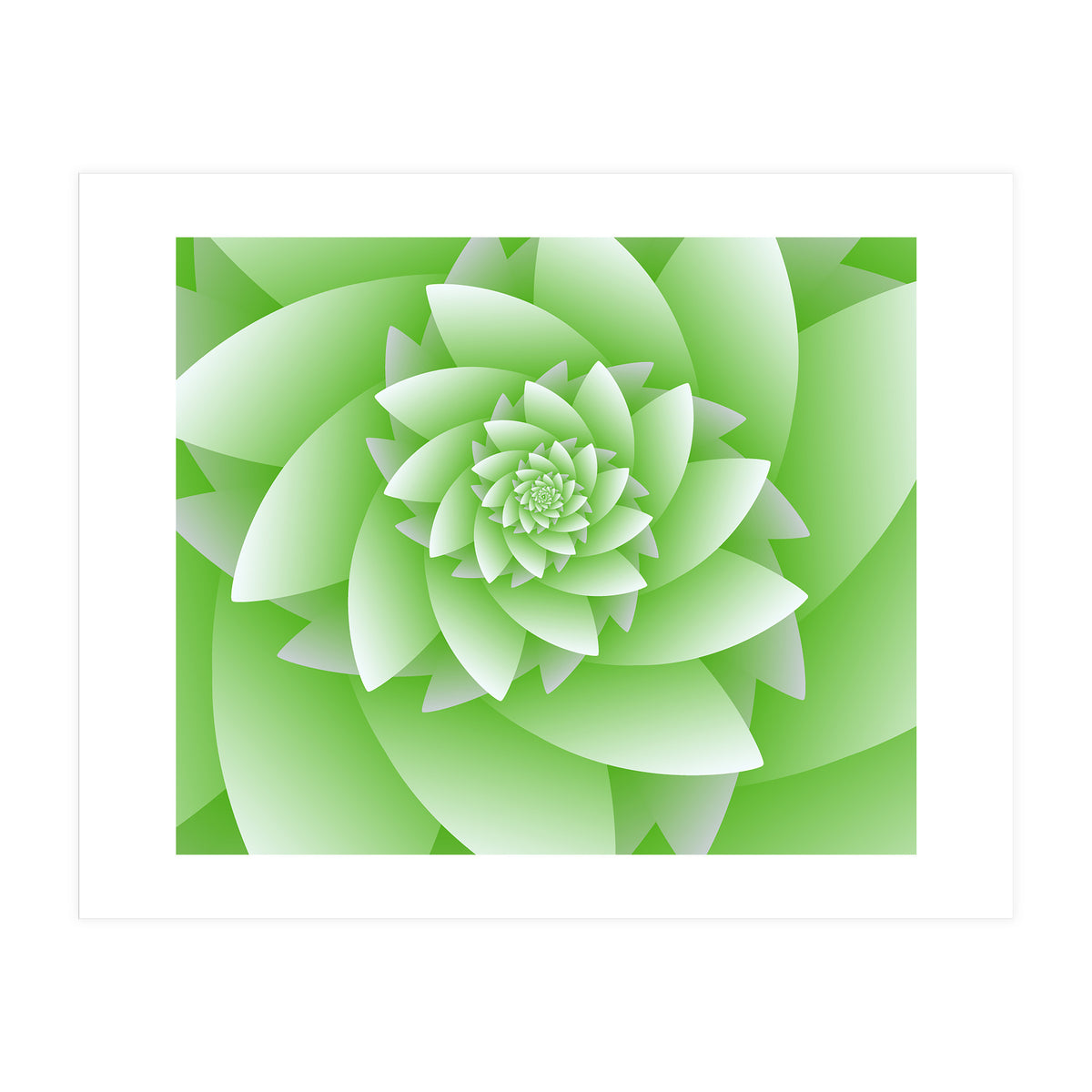 Abstract Green Floral Optical Illusions Art (Print Only)