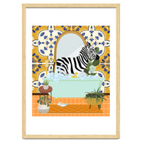Zebra Bathing in Moroccan Style Bathroom