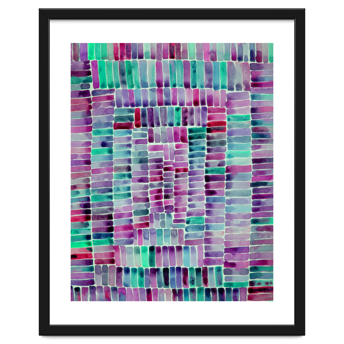 Abstract rectangle pattern in magenta and teal